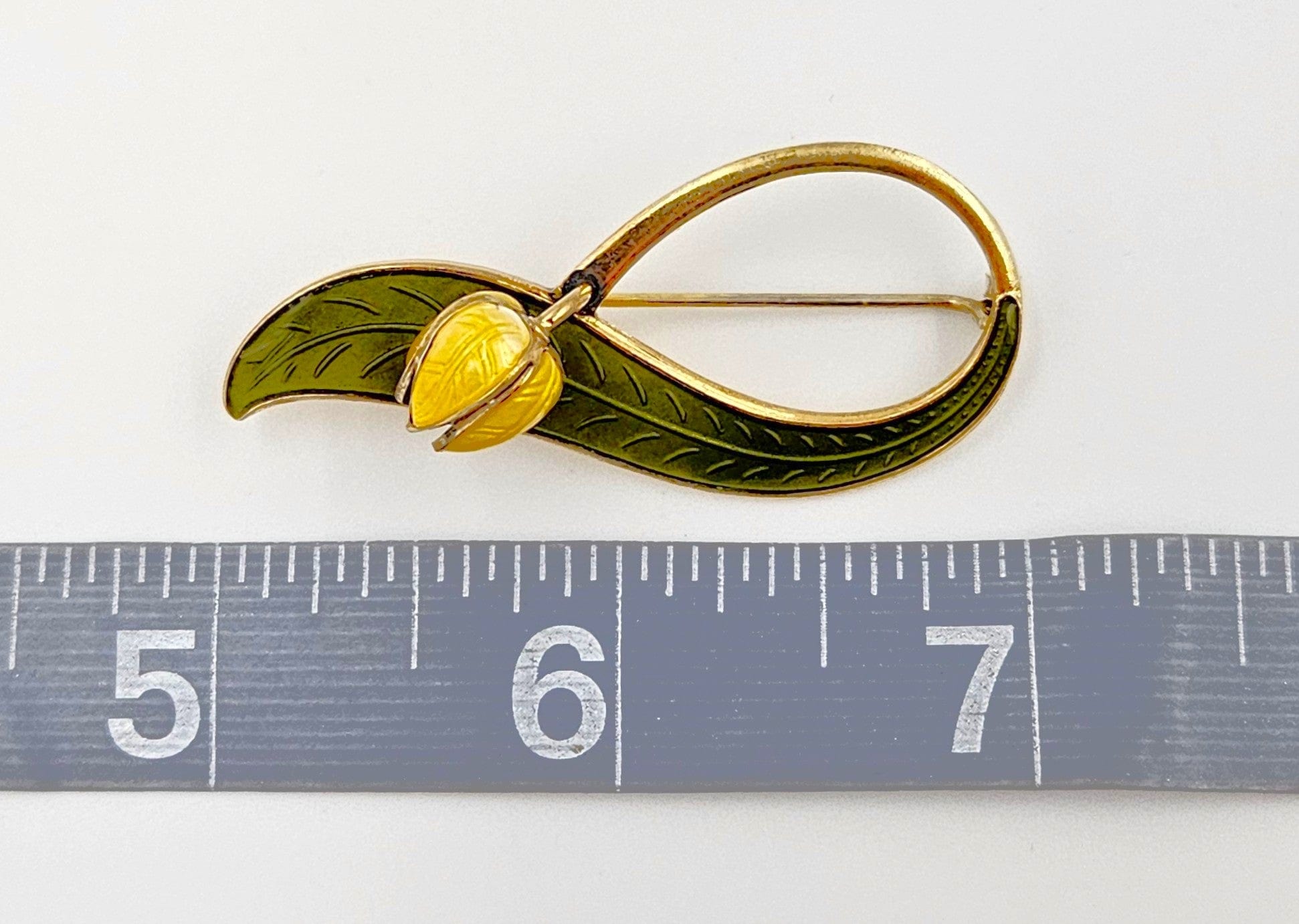 Aksel Holmsen Jewelry Aksel Holmsen Sterling Enamel 3D Flower Brooch/Pin Norway 1950's