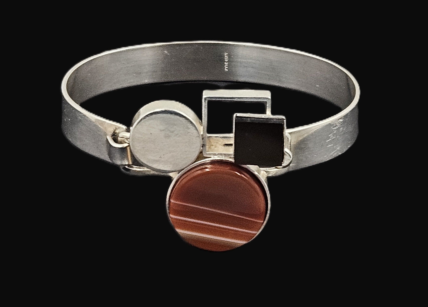 Alain Lerolle Jewelry French Designer Alain LeRolle Sterling Silver Modernist Bracelet