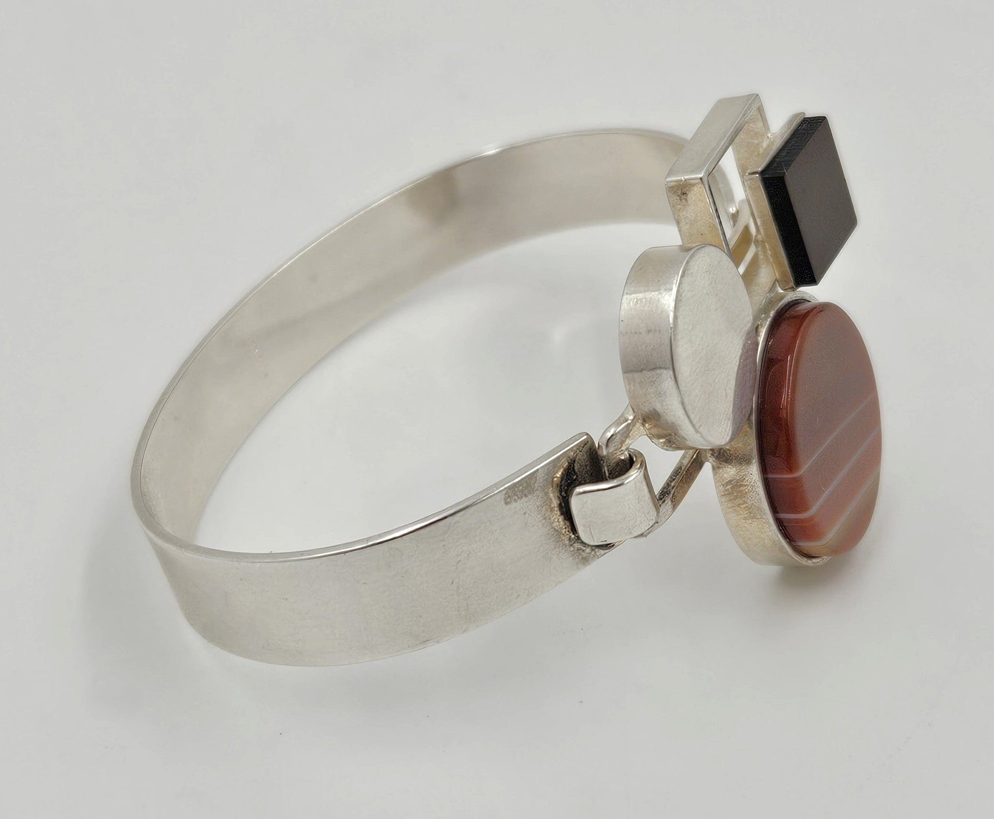Alain Lerolle Jewelry Iconic French Designer Alain Lerolle Sterling Modernist Bracelet Rare 1970/80s