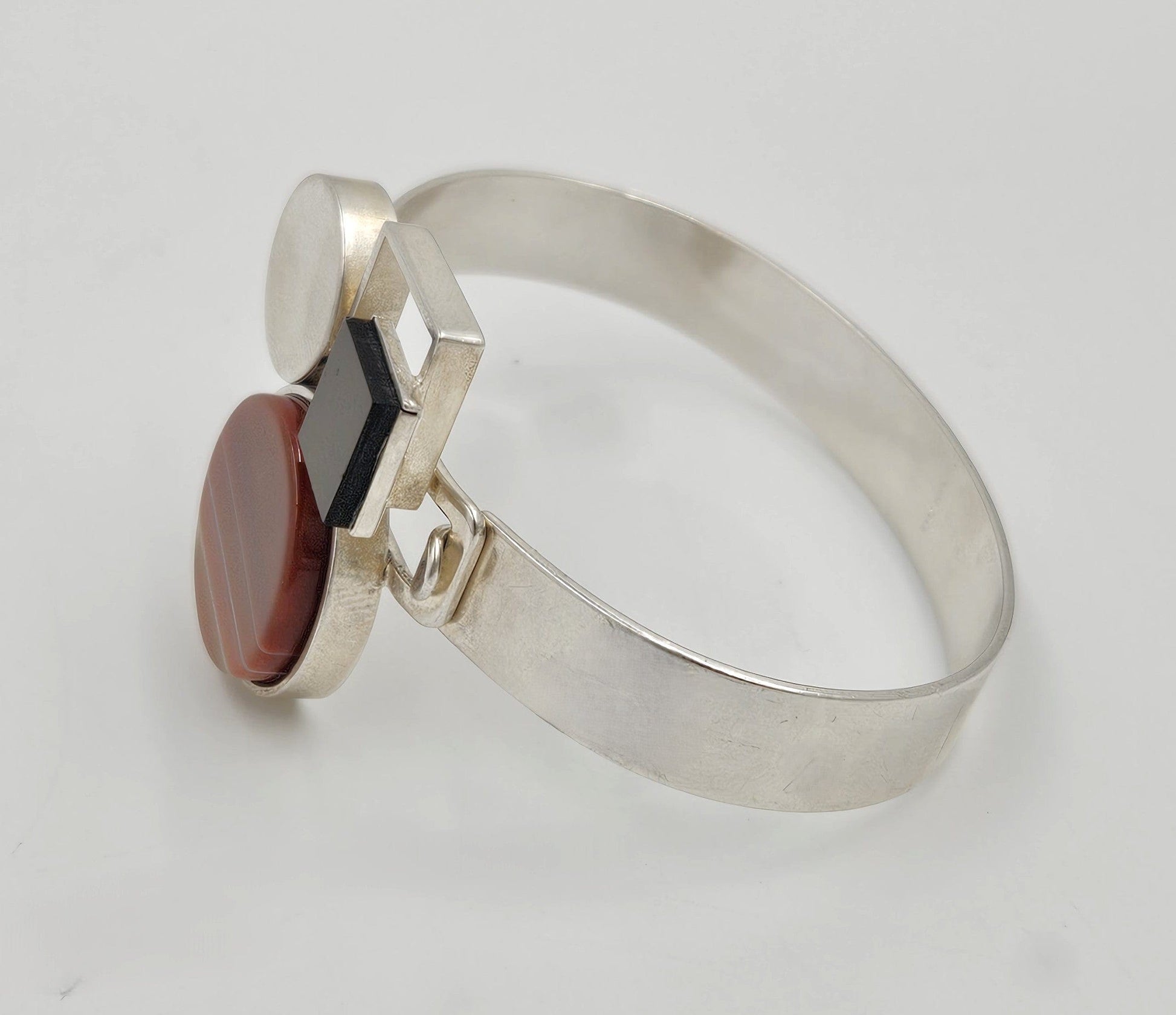 Alain Lerolle Jewelry Iconic French Designer Alain Lerolle Sterling Modernist Bracelet Rare 1970/80s
