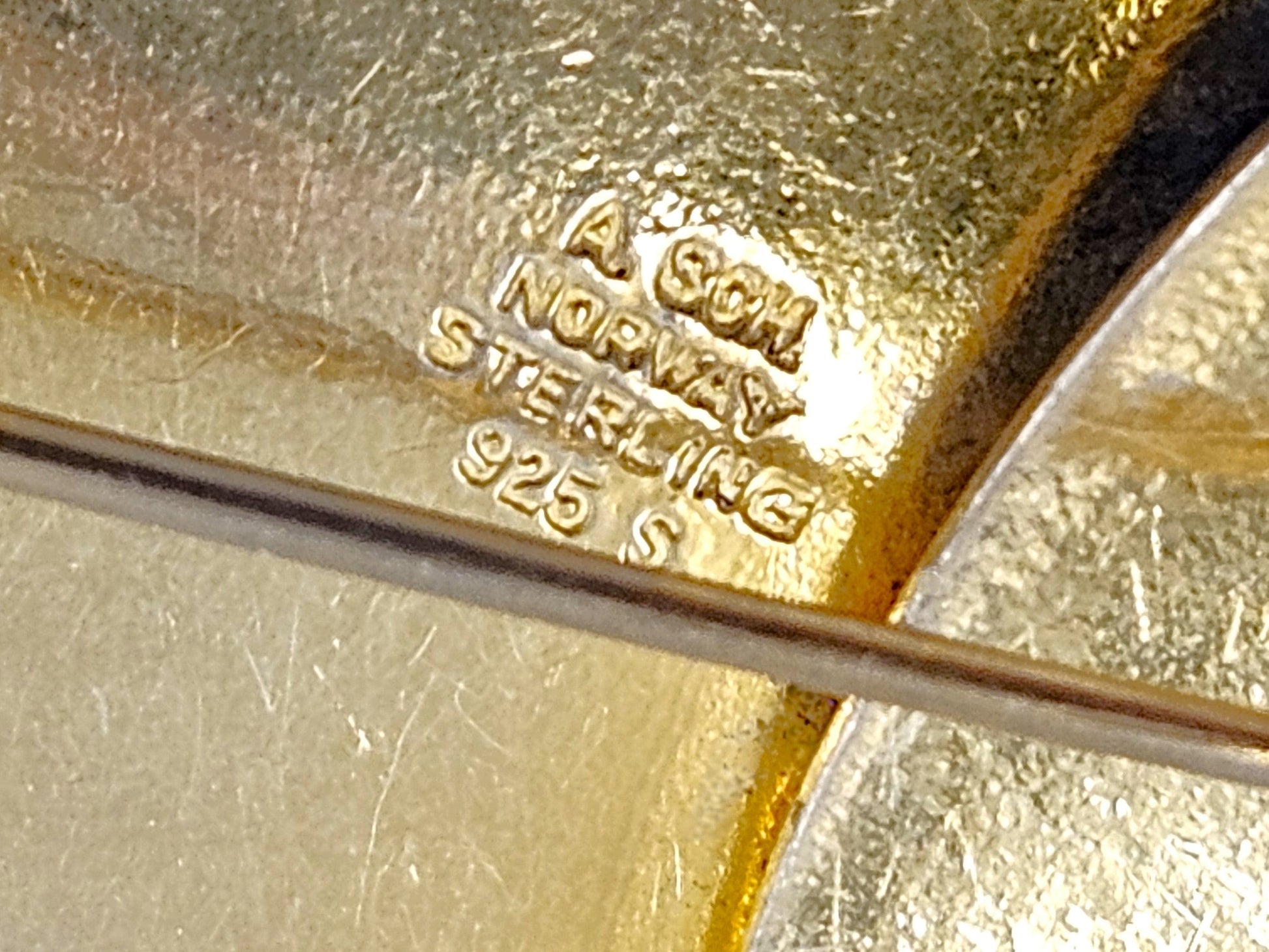 Albert Scharning Jewelry Albert Scharning Norway Sterling & Enamel Large Modernist Brooch 1930-40s