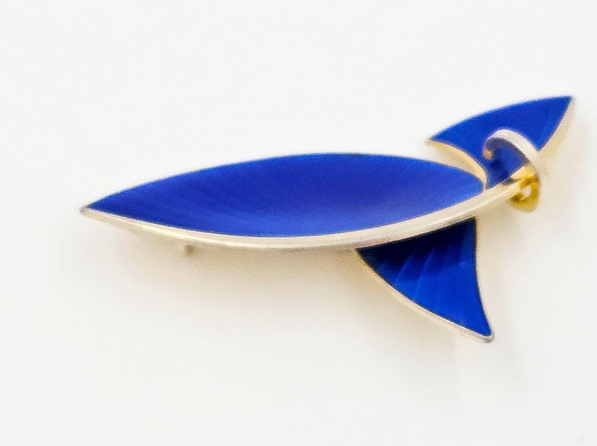 Albert Scharning Jewelry Albert Scharning Norway Sterling & Enamel Large Modernist Brooch 1930-40s