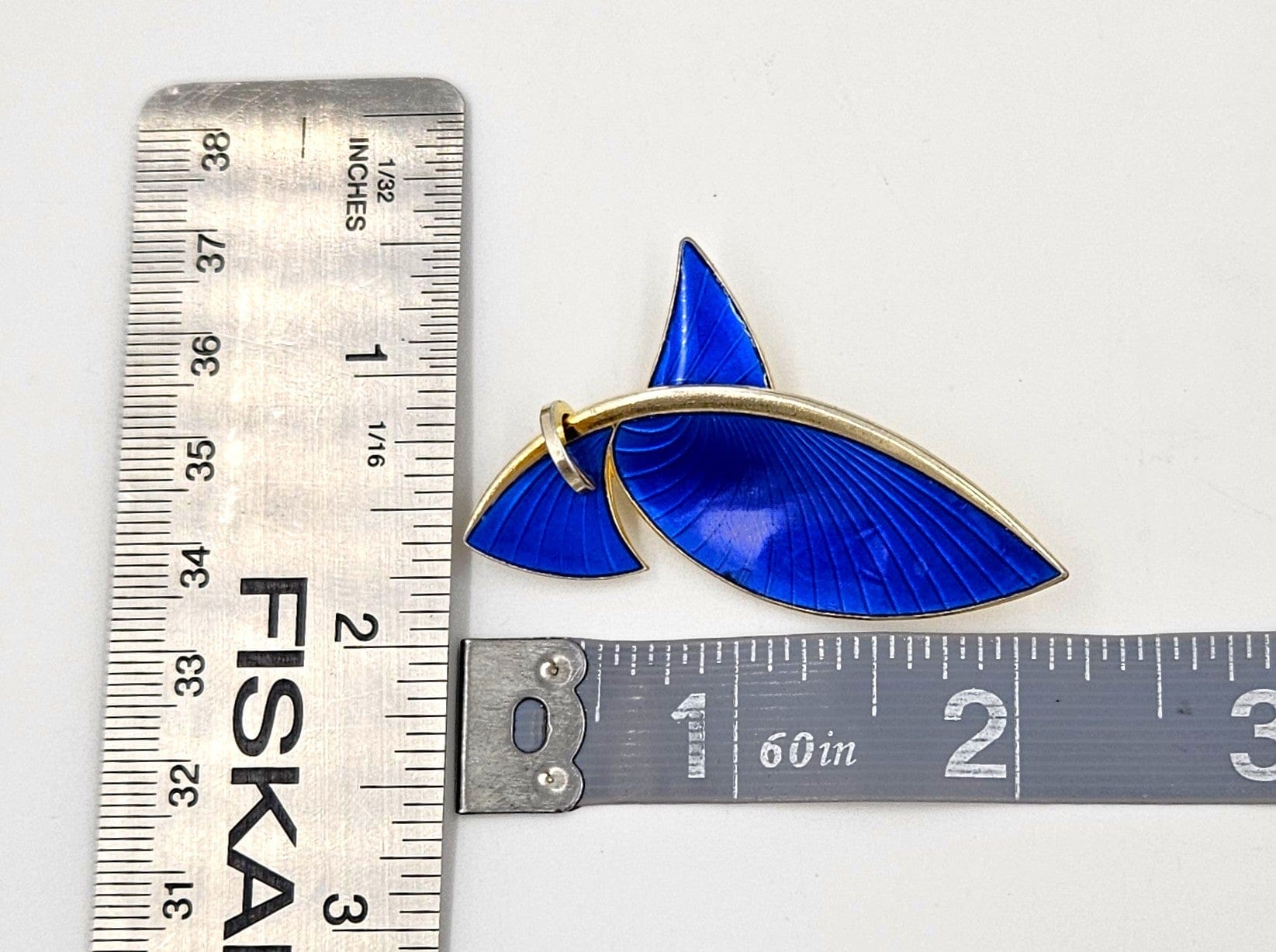 Albert Scharning Jewelry Albert Scharning Norway Sterling & Enamel Large Modernist Brooch 1930-40s