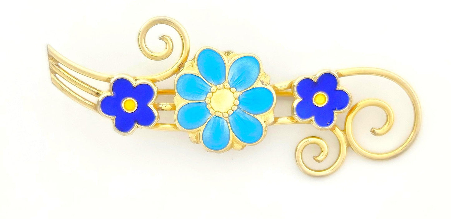 Andresen & Scheinpflug Jewelry Rare Andresen Scheinpflug Norway Sterling Enamel Multi Flower Brooch C 1930s