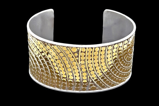 Anna Beck Jewelry Superb Anna Beck 2 Tone Sterling Modernist Retired Dots Mosaic Cuff Bracelet