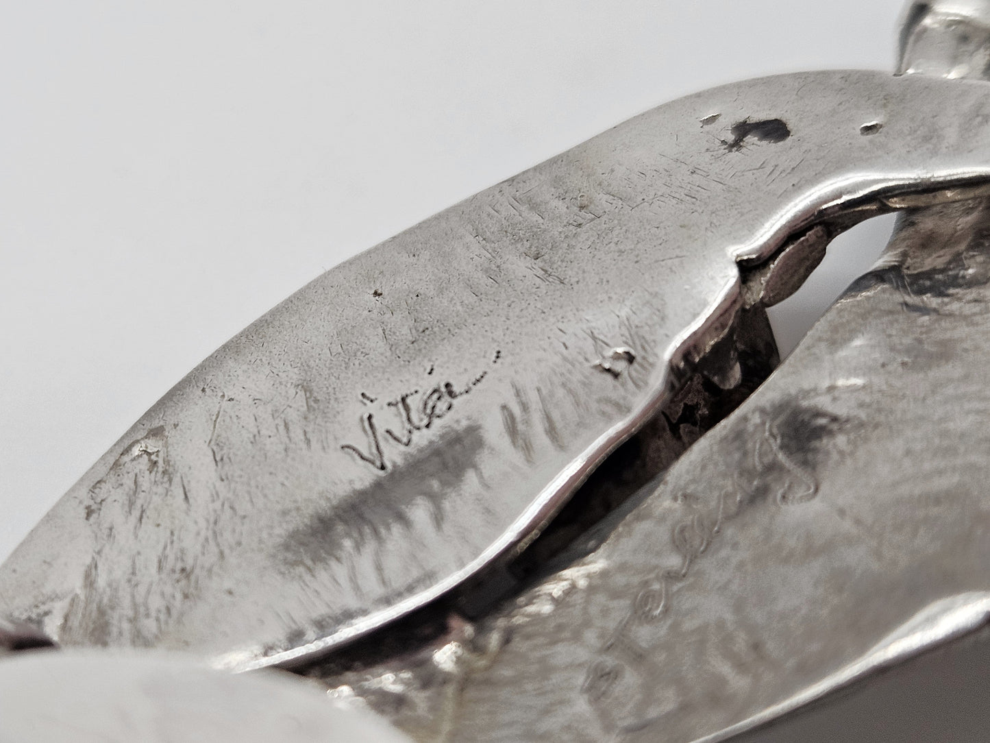 Artisan Sterling Necklace Jewelry Brutalist Sterling Silver Modernist Pendant Collar Necklace