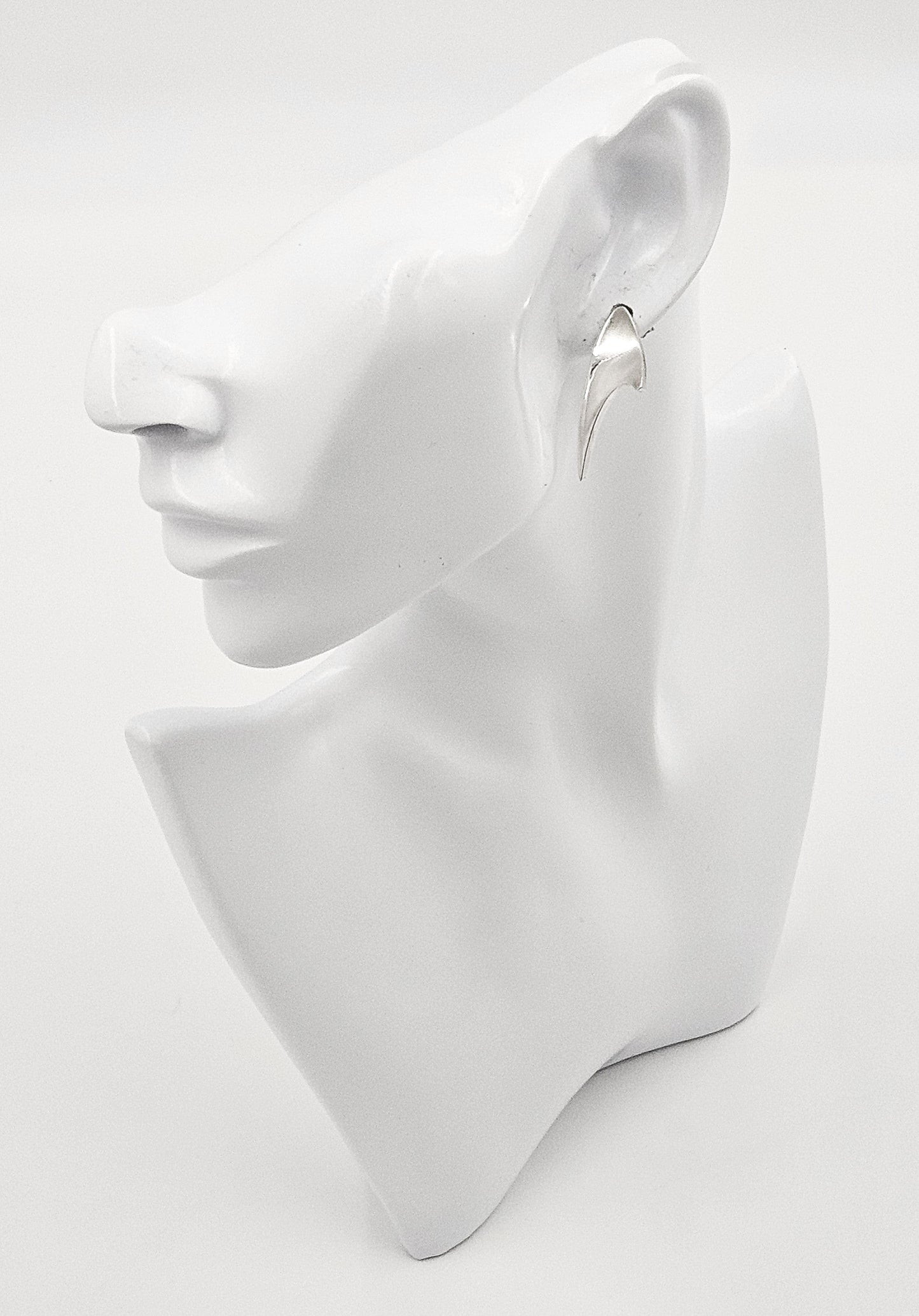 Bent Knudsen Denmark sterling silver Atomic modernist Post Back Earrings C 1960s, view 2 of 8