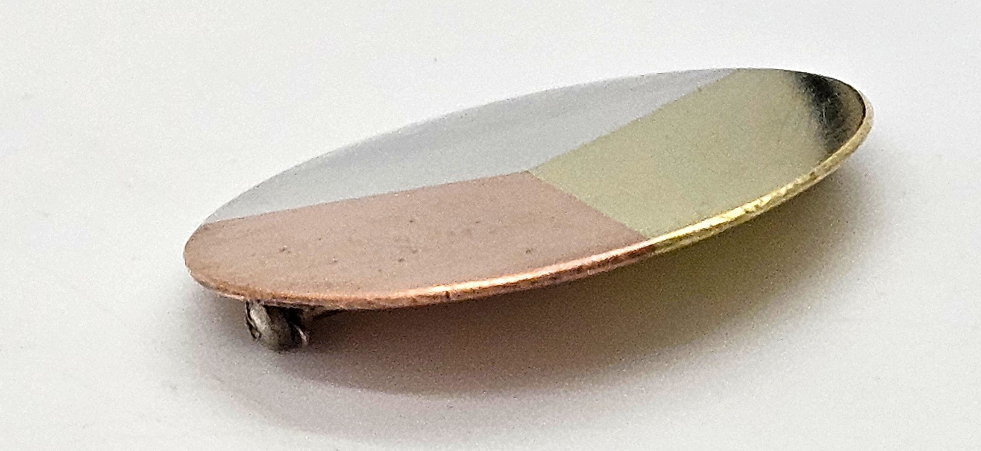 Betty Cooke Jewelry RARE Betty Cooke Sterling Copper Brass Modernist Circle Brooch Circa 1950s