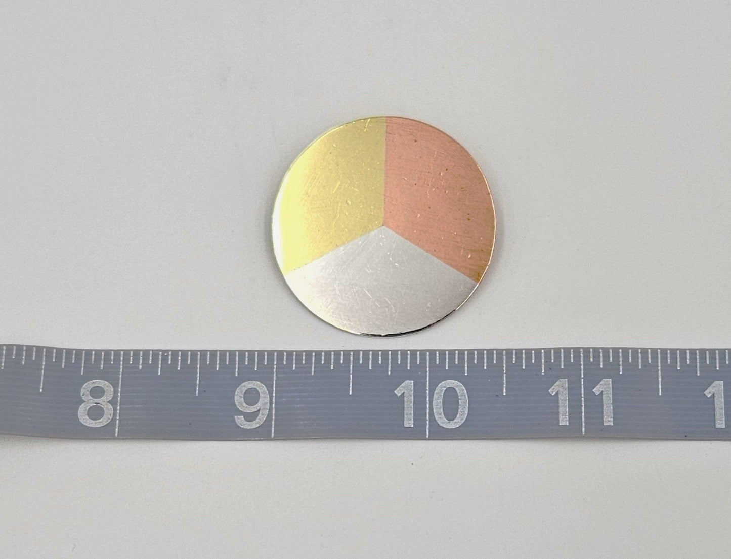 Betty Cooke Jewelry RARE Betty Cooke Sterling Copper Brass Modernist Circle Brooch Circa 1950s