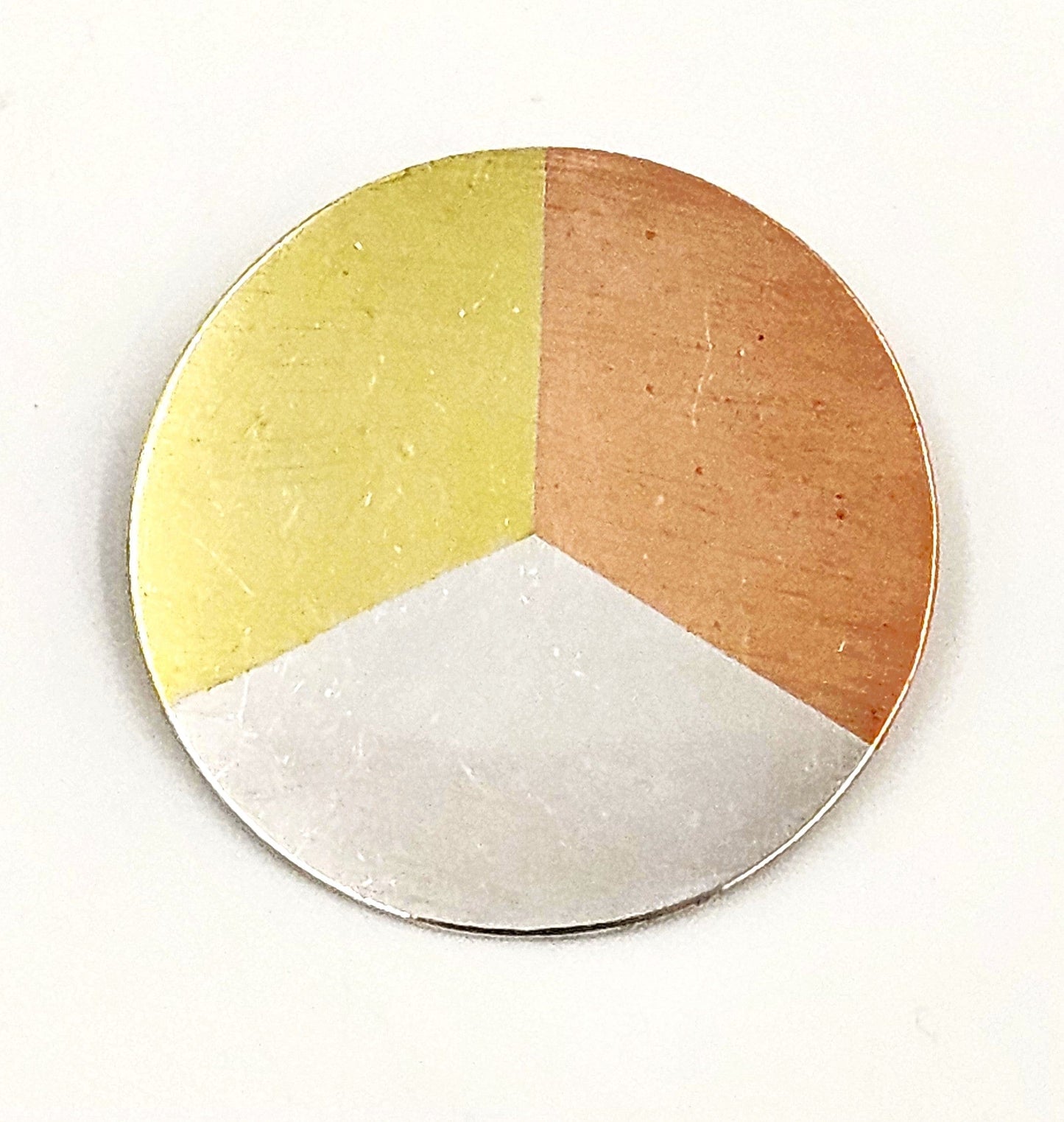 Betty Cooke Jewelry RARE Betty Cooke Sterling Copper Brass Modernist Circle Brooch Circa 1950s