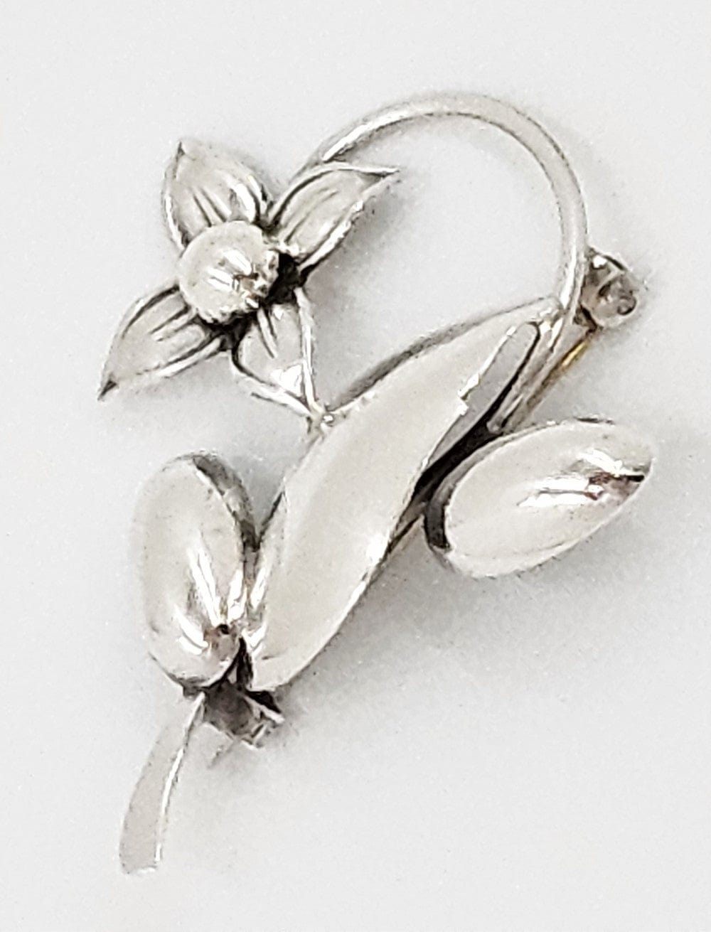 Carl Ove Frydensberg Jewelry Danish Designer COF Frydensberg Sterling 3D Flower Brooch Circa 1950s