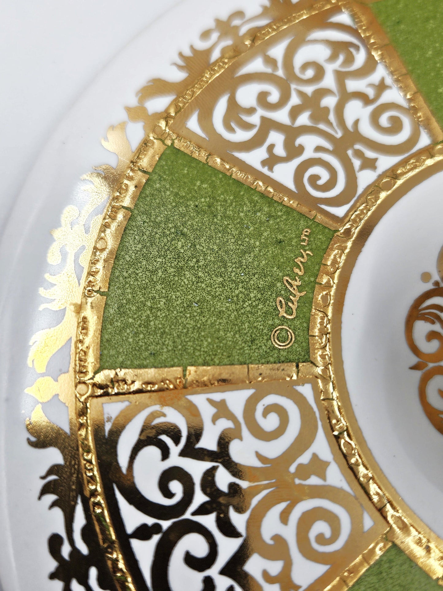 Culver Serveware Stunning Culver Prado Green 22k Gold Ice Bucket Glasses Barware Set 60s