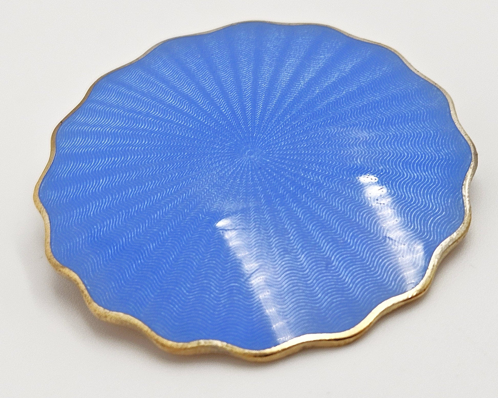 David Andersen Jewelry David Andersen Norway Large Gilt Sterling & Sky Blue Enamel Brooch 1888-1925