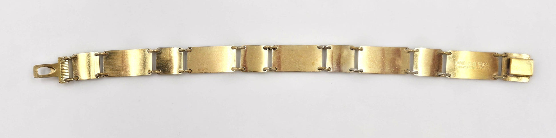 David Andersen Jewelry David Andersen Norway Sterling & Enamel Art Deco Floral Panel Link Bracelet 40s