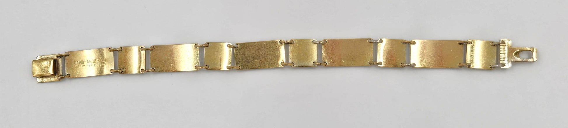 David Andersen Jewelry David Andersen Norway Sterling & Enamel Art Deco Floral Panel Link Bracelet 40s