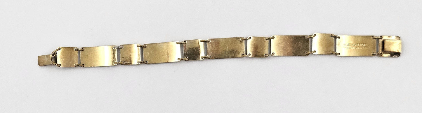 David Andersen Jewelry David Andersen Norway Sterling & Enamel Art Deco Floral Panel Link Bracelet 40s