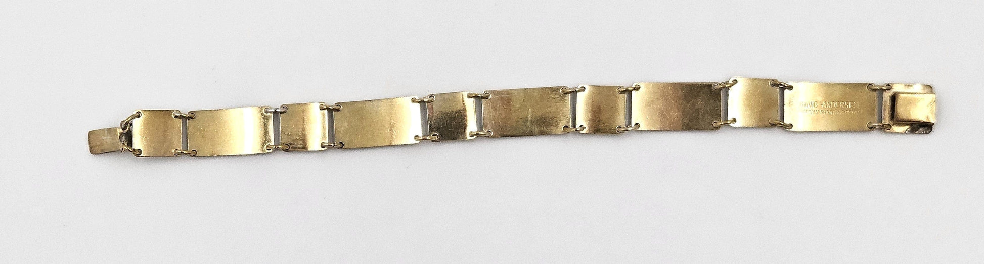 David Andersen Jewelry David Andersen Norway Sterling & Enamel Art Deco Floral Panel Link Bracelet 40s