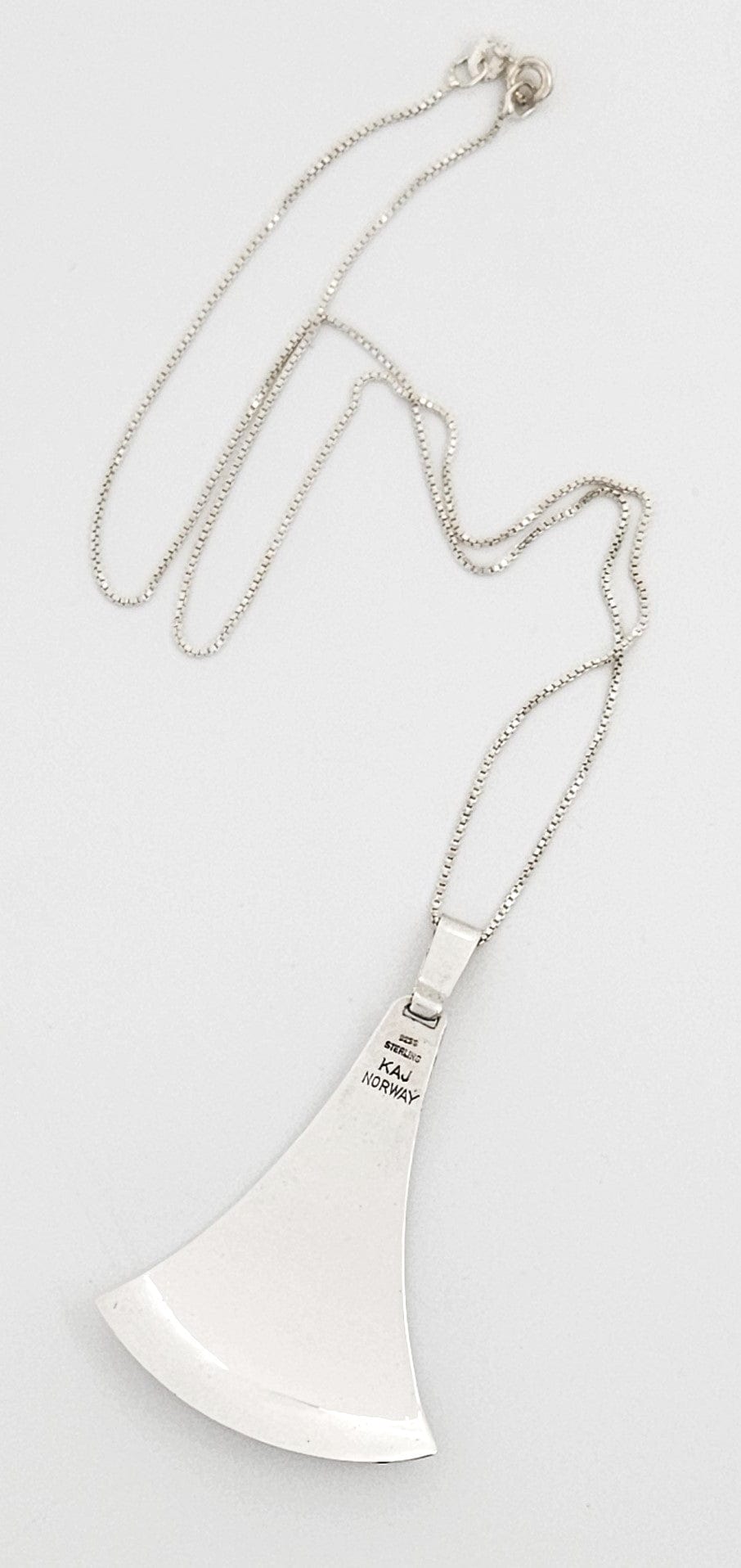 David Andersen Jewelry David Andersen Norway Sterling Modernist Viking Ship Pendant Necklace 1960s