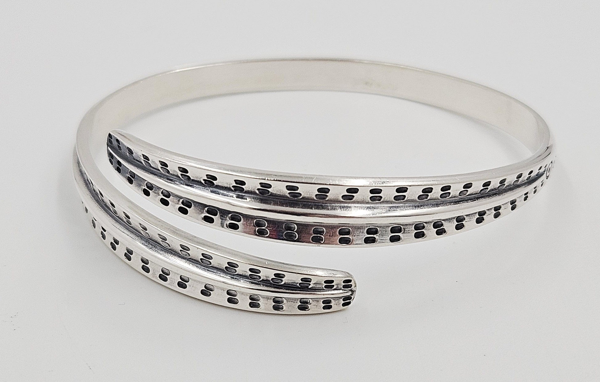 David Andersen Jewelry David Andersen Norway Sterling Viking Saga Series Bi-Pass Bangle Circa 1960's