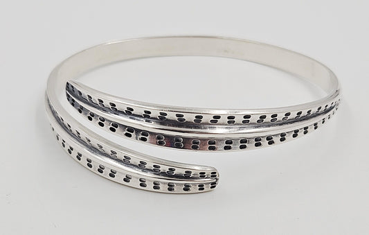 David Andersen Jewelry David Andersen Norway Sterling Viking Saga Series Bi-Pass Bangle Circa 1960's