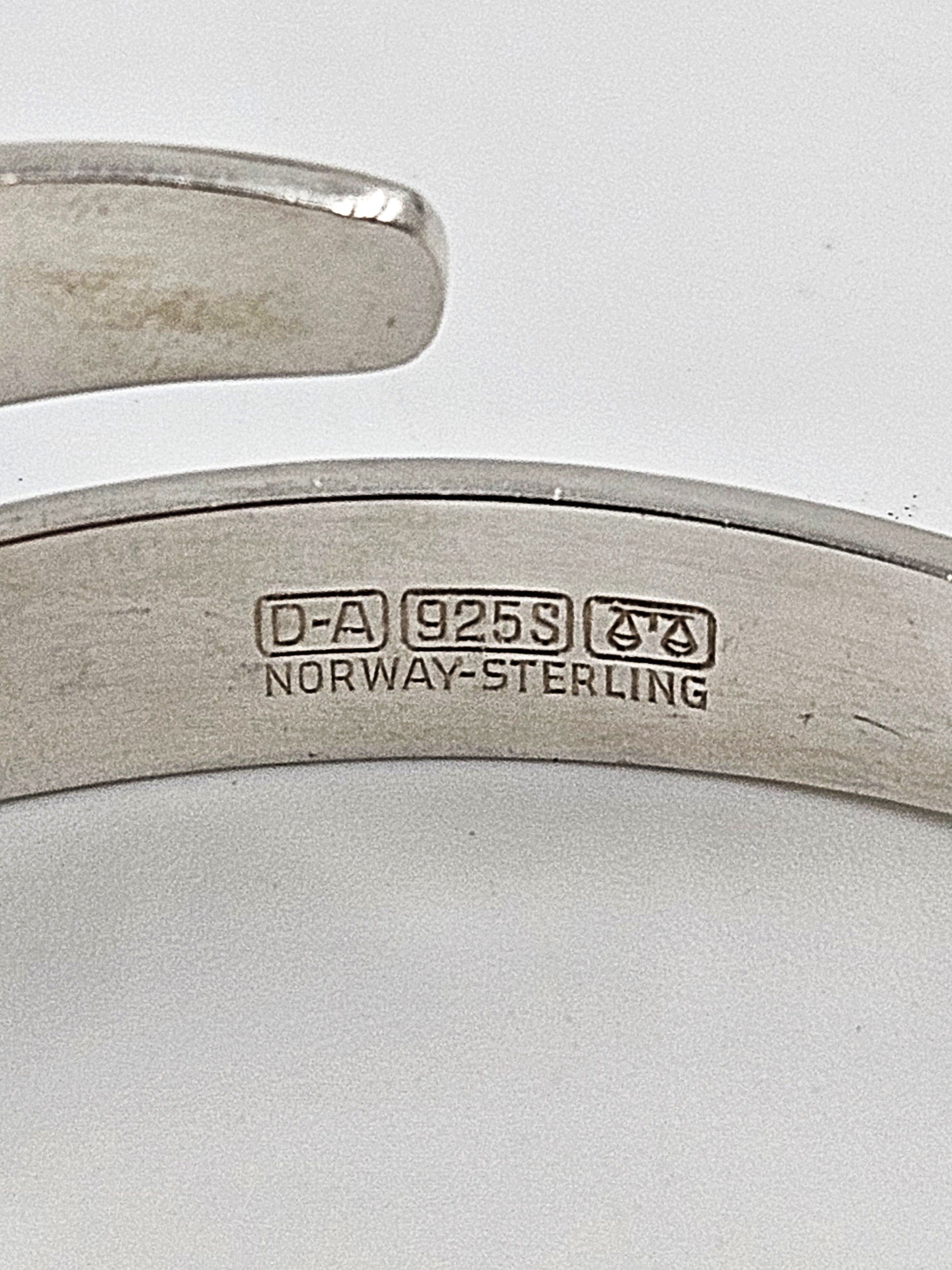 David Andersen Jewelry David Andersen Norway Sterling Viking Saga Series Bi-Pass Bangle Circa 1960's