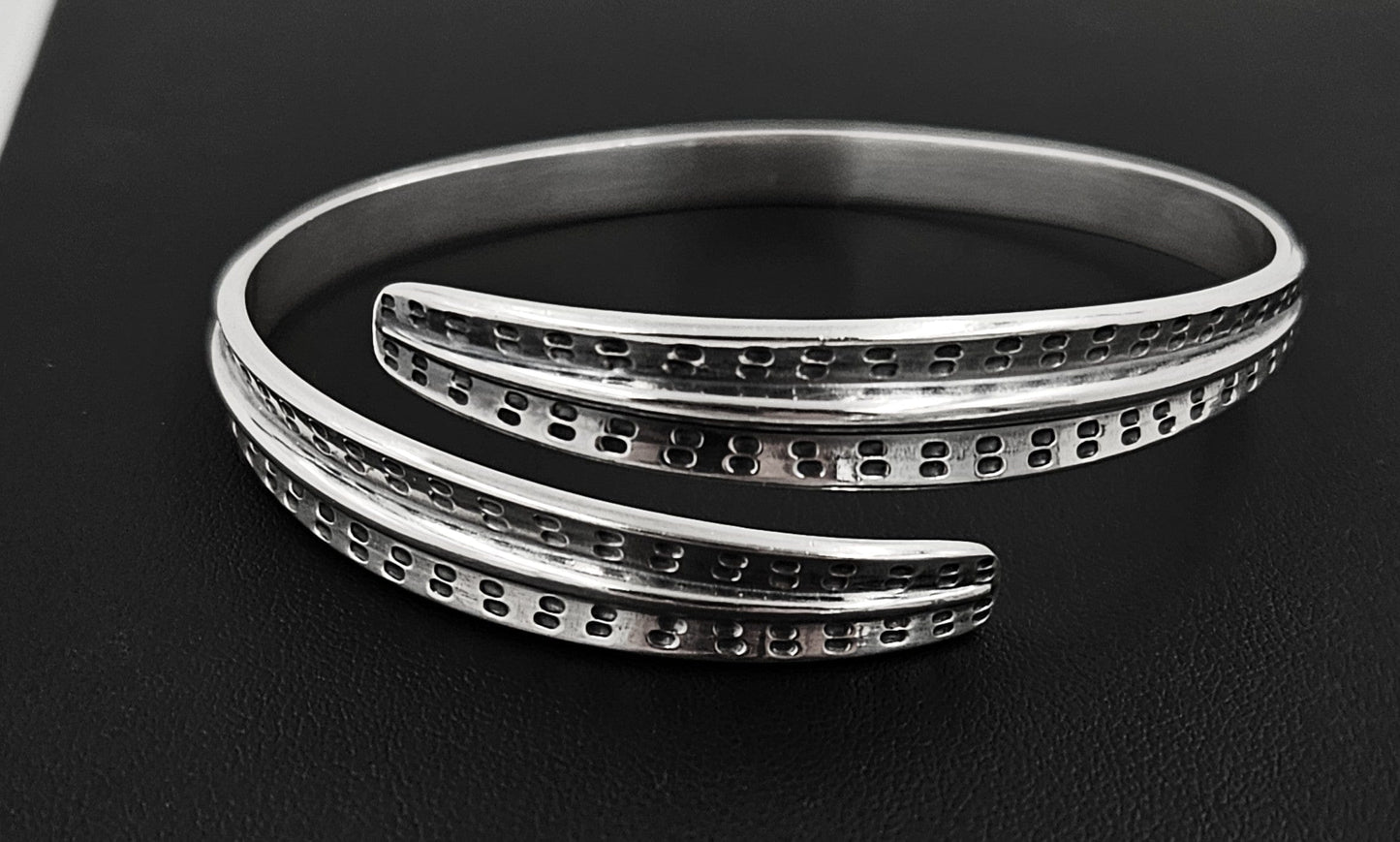 David Andersen Jewelry David Andersen Norway Sterling Viking Saga Series Bi-Pass Bangle Circa 1960's