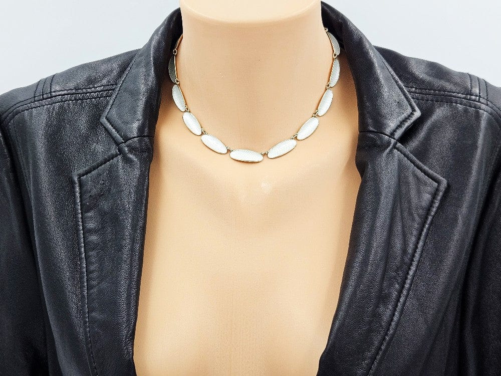 David Andersen Jewelry David Andersen Sterling Enamel Modernist Necklace 1950s