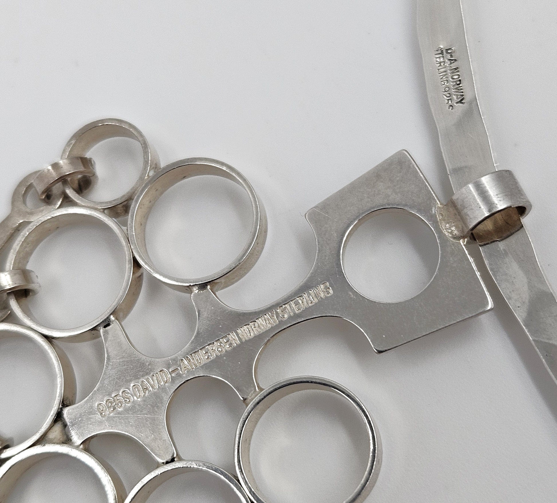 David Andersen Jewelry Rare David Andersen Norway Sterling Modernist XL Articulating Necklace 1960s