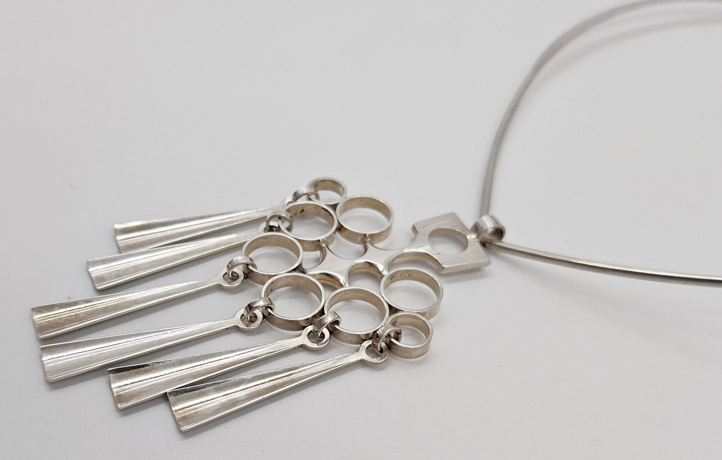 David Andersen Jewelry Rare David Andersen Norway Sterling Modernist XL Articulating Necklace 1960s