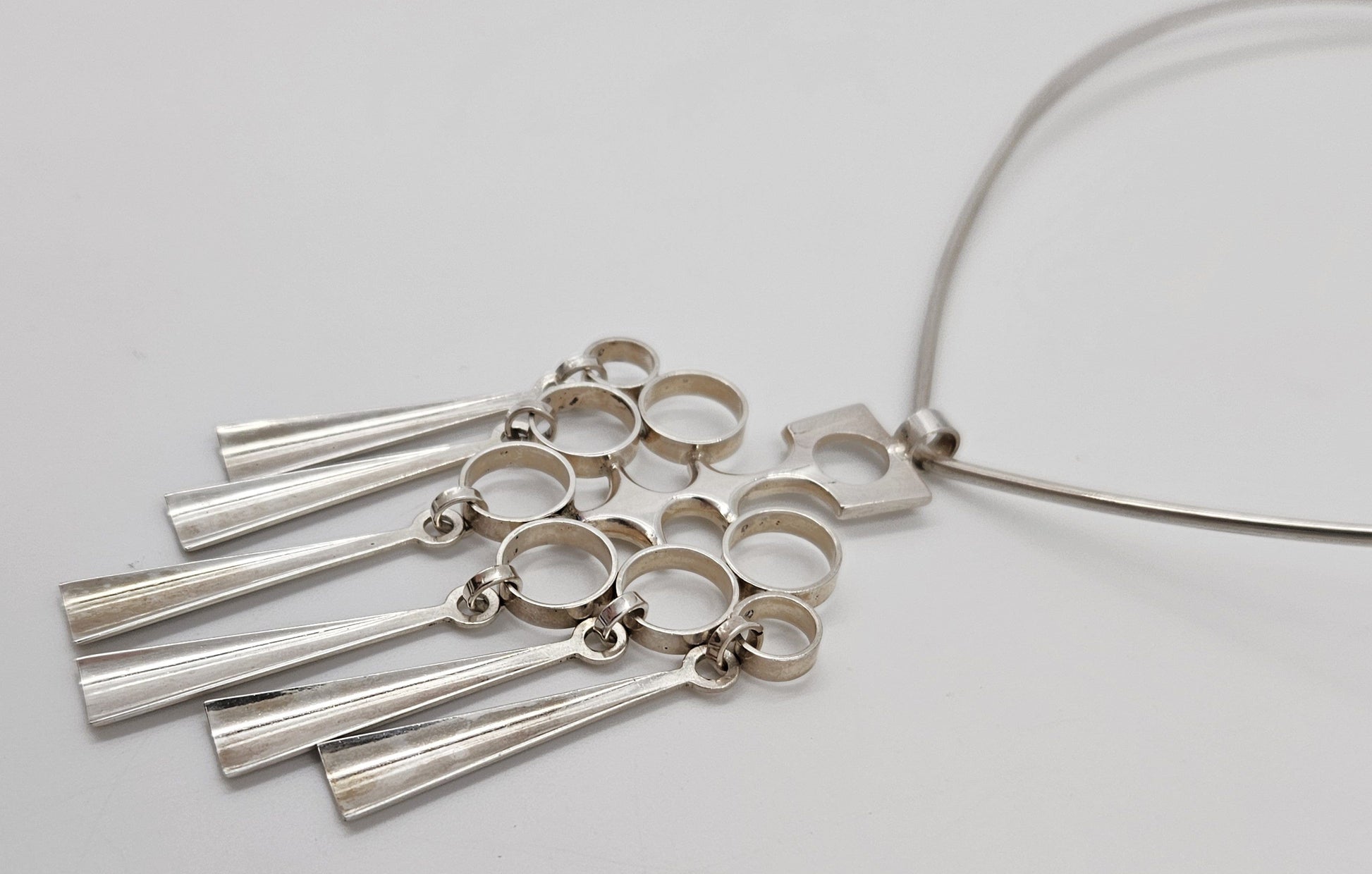 David Andersen Jewelry Rare David Andersen Norway Sterling Modernist XL Articulating Necklace 1960s