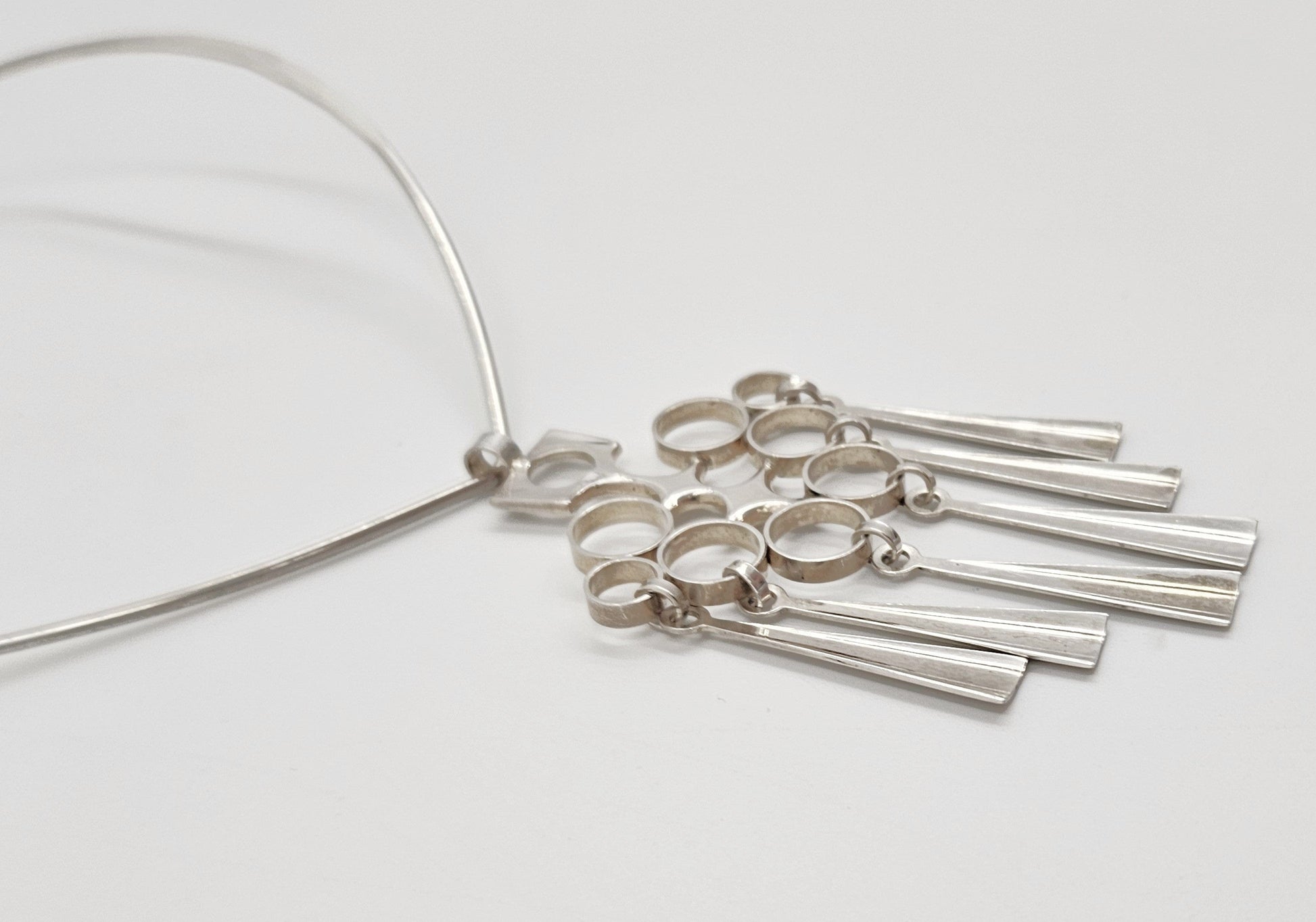 David Andersen Jewelry Rare David Andersen Norway Sterling Modernist XL Articulating Necklace 1960s