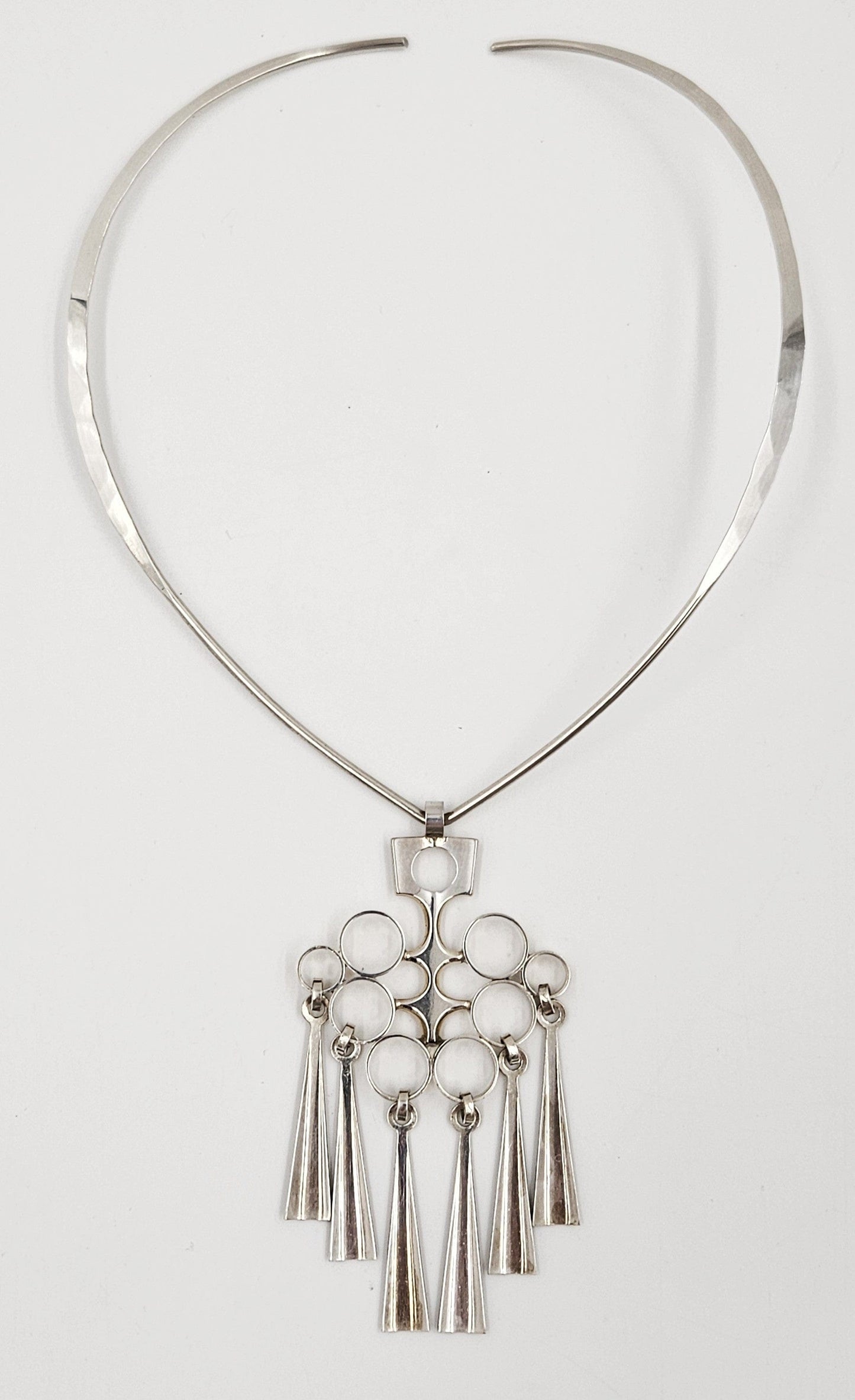 David Andersen Jewelry Rare David Andersen Norway Sterling Modernist XL Articulating Necklace 1960s