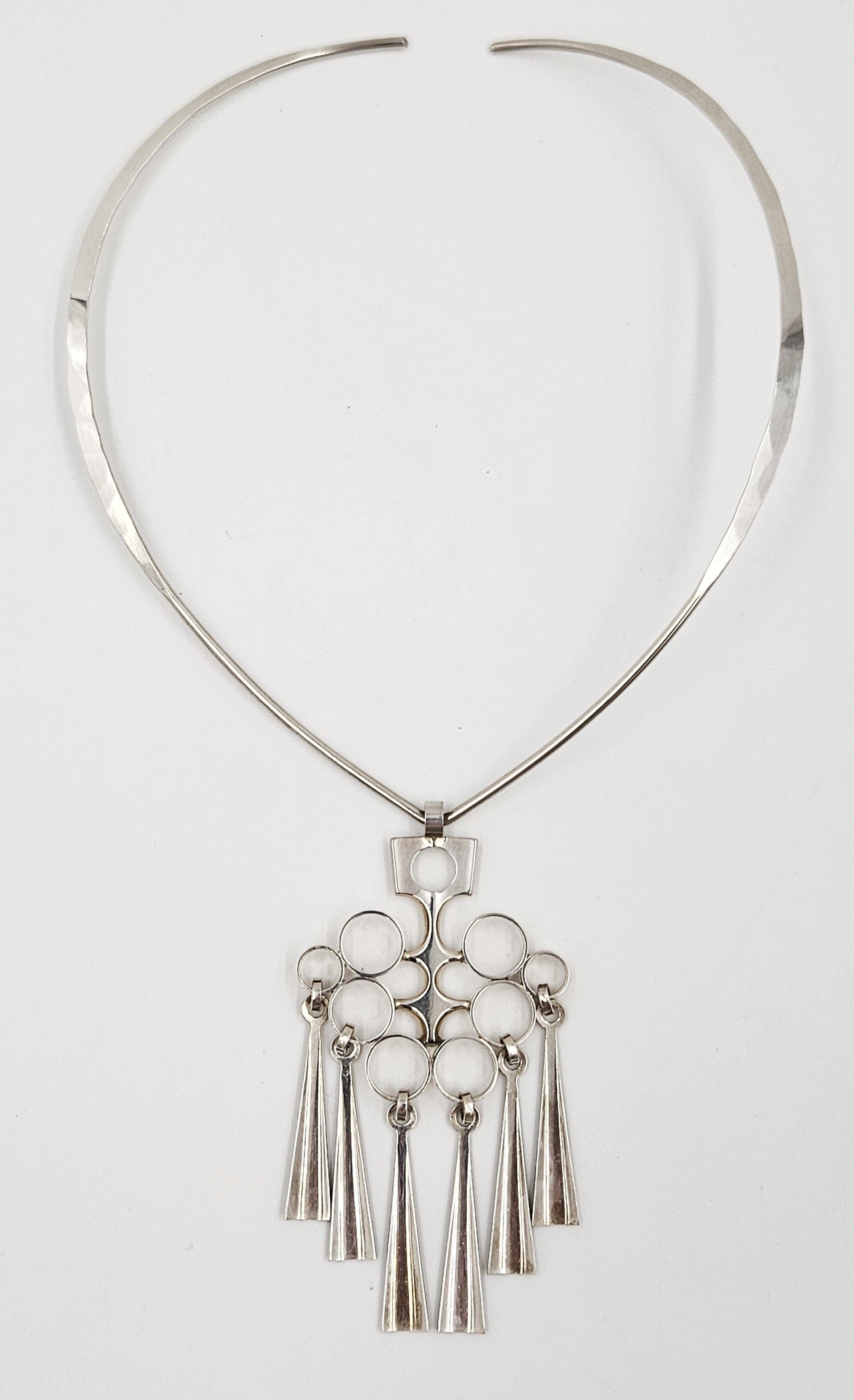 David Andersen Jewelry Rare David Andersen Norway Sterling Modernist XL Articulating Necklace 1960s