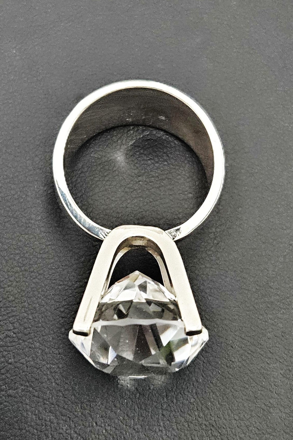 David Andersen Jewelry Superb David Andersen Norway Sterling Clear Quartz Statement Ring 1960s