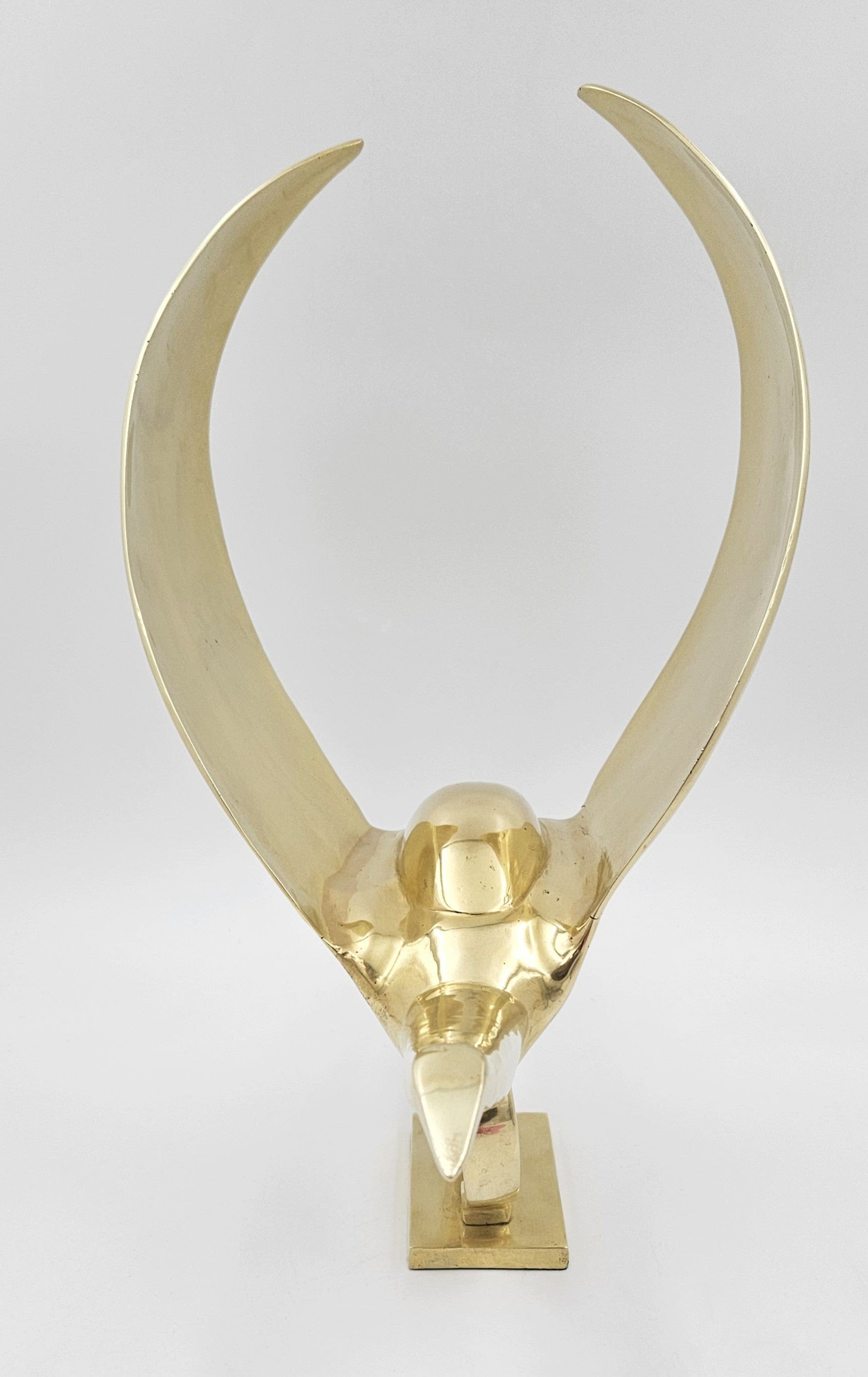 Dolbi Cashier Sculpture Dolbi Cashier Modernist Brass Dove Bird 20" Sculpture Statue Circa 1980
