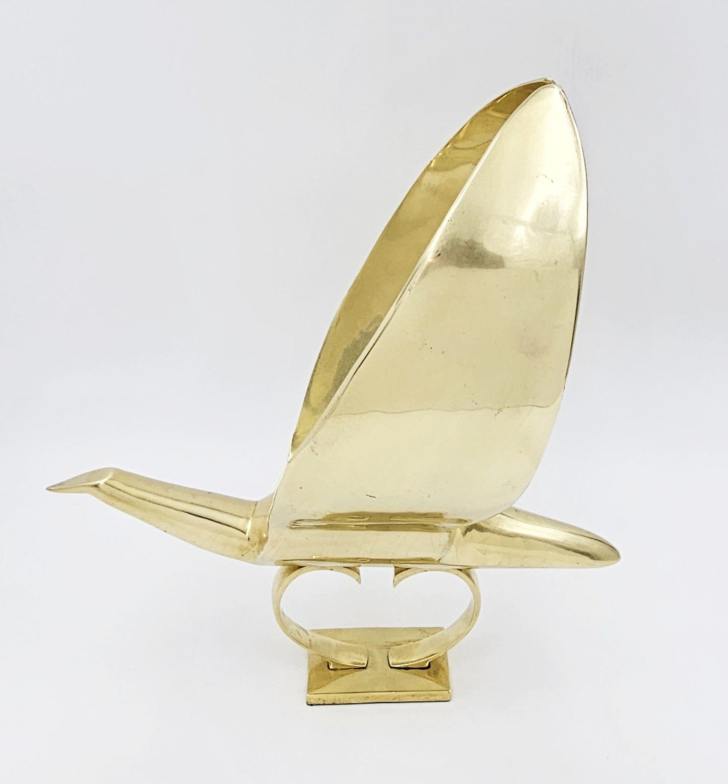 Dolbi Cashier Sculpture Dolbi Cashier Modernist Brass Dove Bird 20" Sculpture Statue Circa 1980