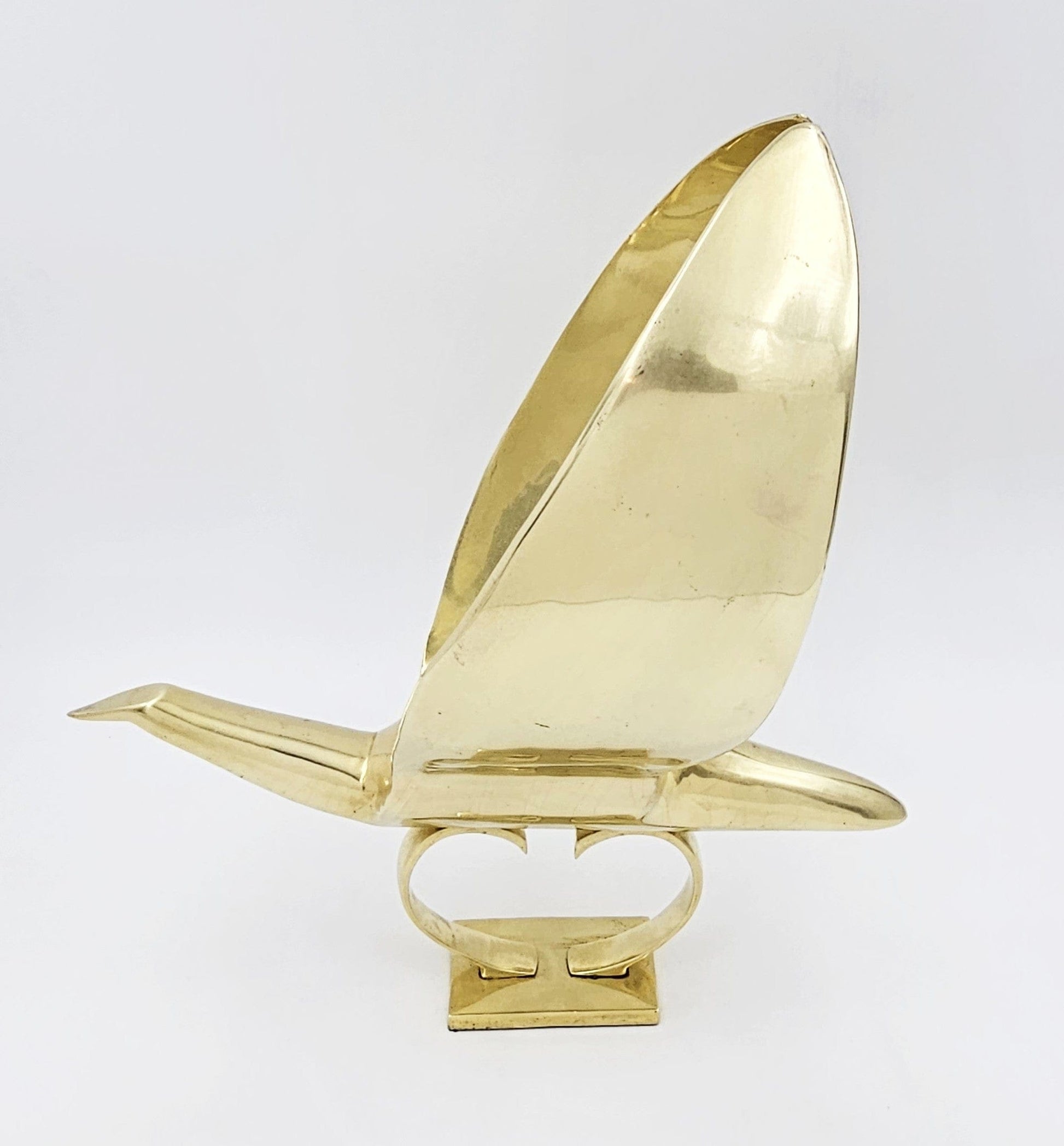 Dolbi Cashier Sculpture Dolbi Cashier Modernist Brass Dove Bird 20" Sculpture Statue Circa 1980