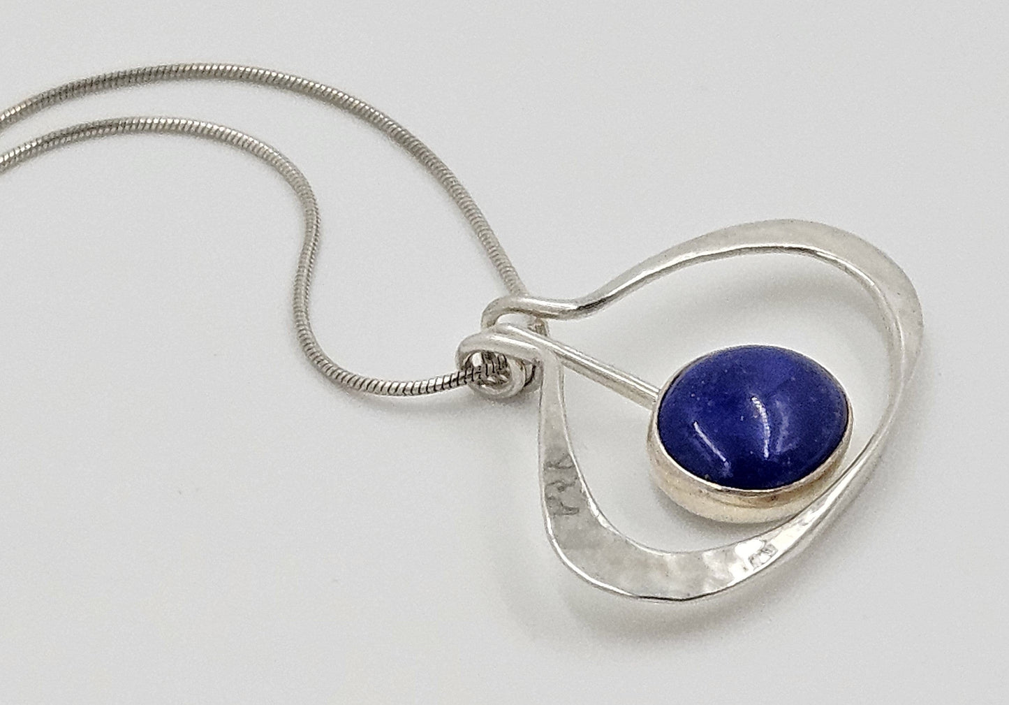 Ed Levin Jewelry Retired Ed Levin Modernist Articulating Sterling & Lapis Lazuli Necklace 1980s