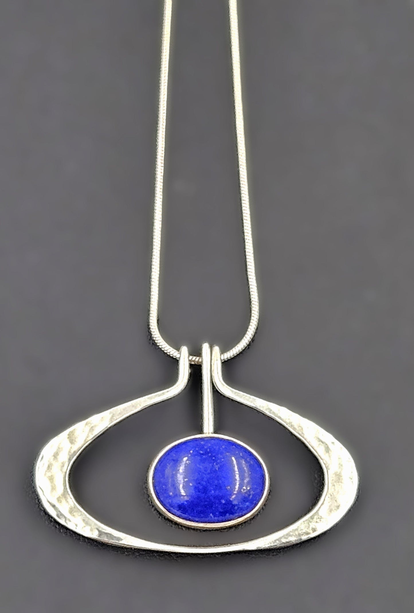 Ed Levin Jewelry Retired Ed Levin Modernist Articulating Sterling & Lapis Lazuli Necklace 1980s