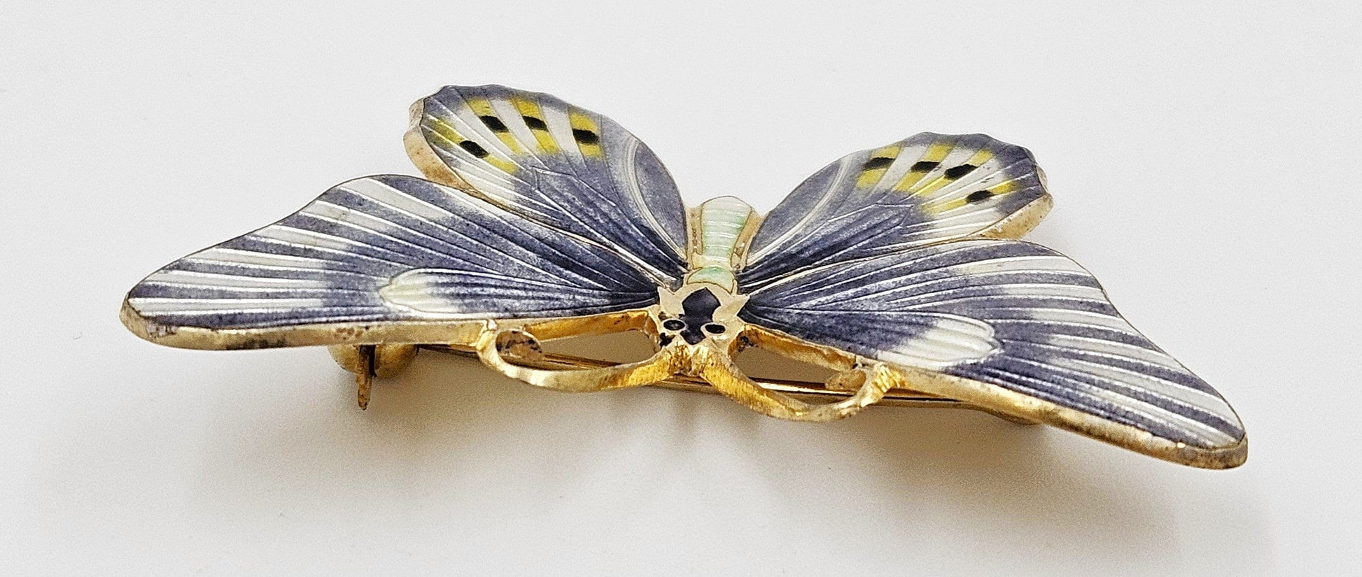 Erik Poul Fenster Jewelry Super Rare Denmark Erik Poul Fenster 925 Enamel Large Butterfly Brooch 1950s