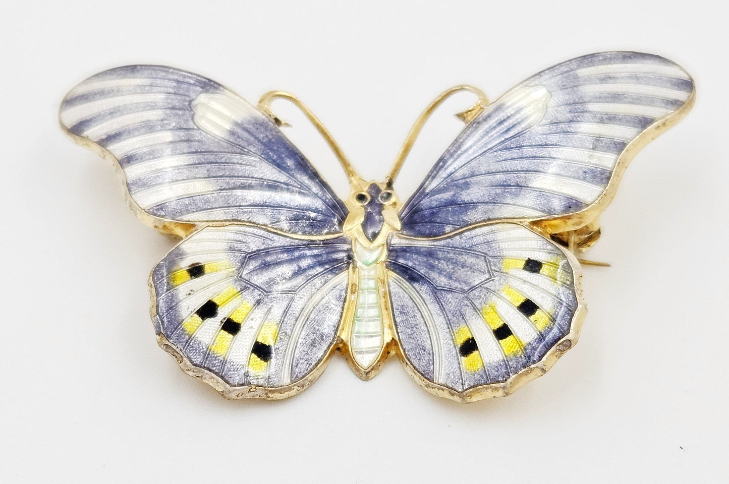 Erik Poul Fenster Jewelry Super Rare Denmark Erik Poul Fenster 925 Enamel Large Butterfly Brooch 1950s