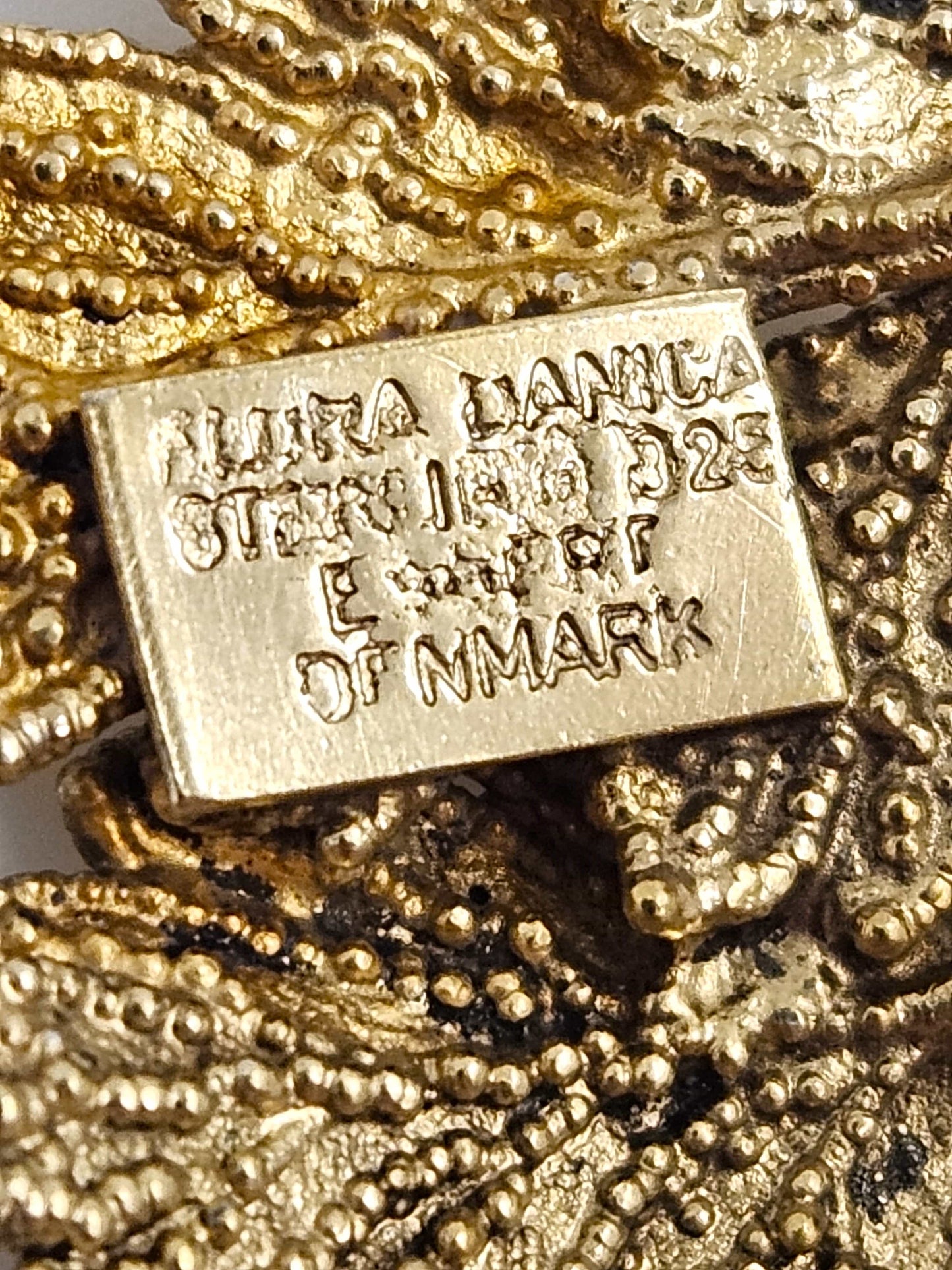 Flora Danica Jewelry Flora Danica Denmark 24K Gold Sterling Leaf Brooch Pin Pendant Circa 1950s