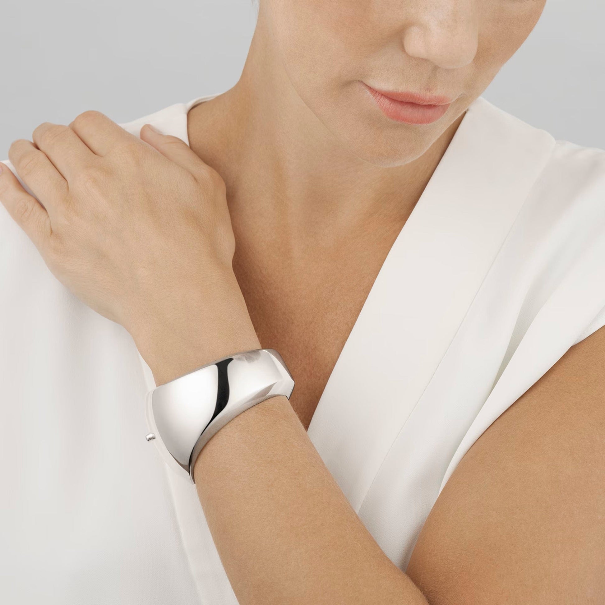 Georg Jensen Jewelry Superb Nanna Ditzel Georg Jensen Modernist Sterling Viking Axe Bangle C. 1950s