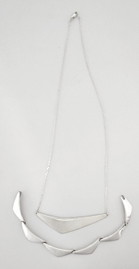 Hans Hansen Jewelry Hans Hansen Denmark Sterling Boomerang Links Bracelet & Custom Necklace 70s