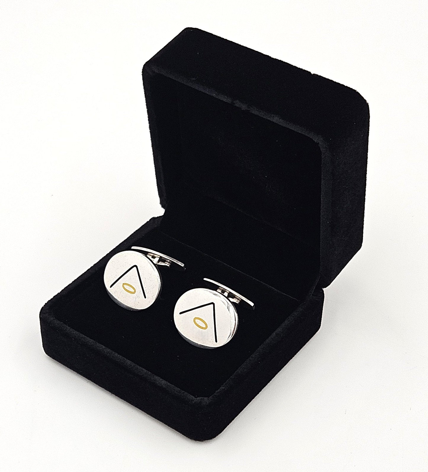 Hans Hansen Jewelry Superb Hans Hansen Denmark Sterling Enamel Modernist Cufflinks #636E 1970s