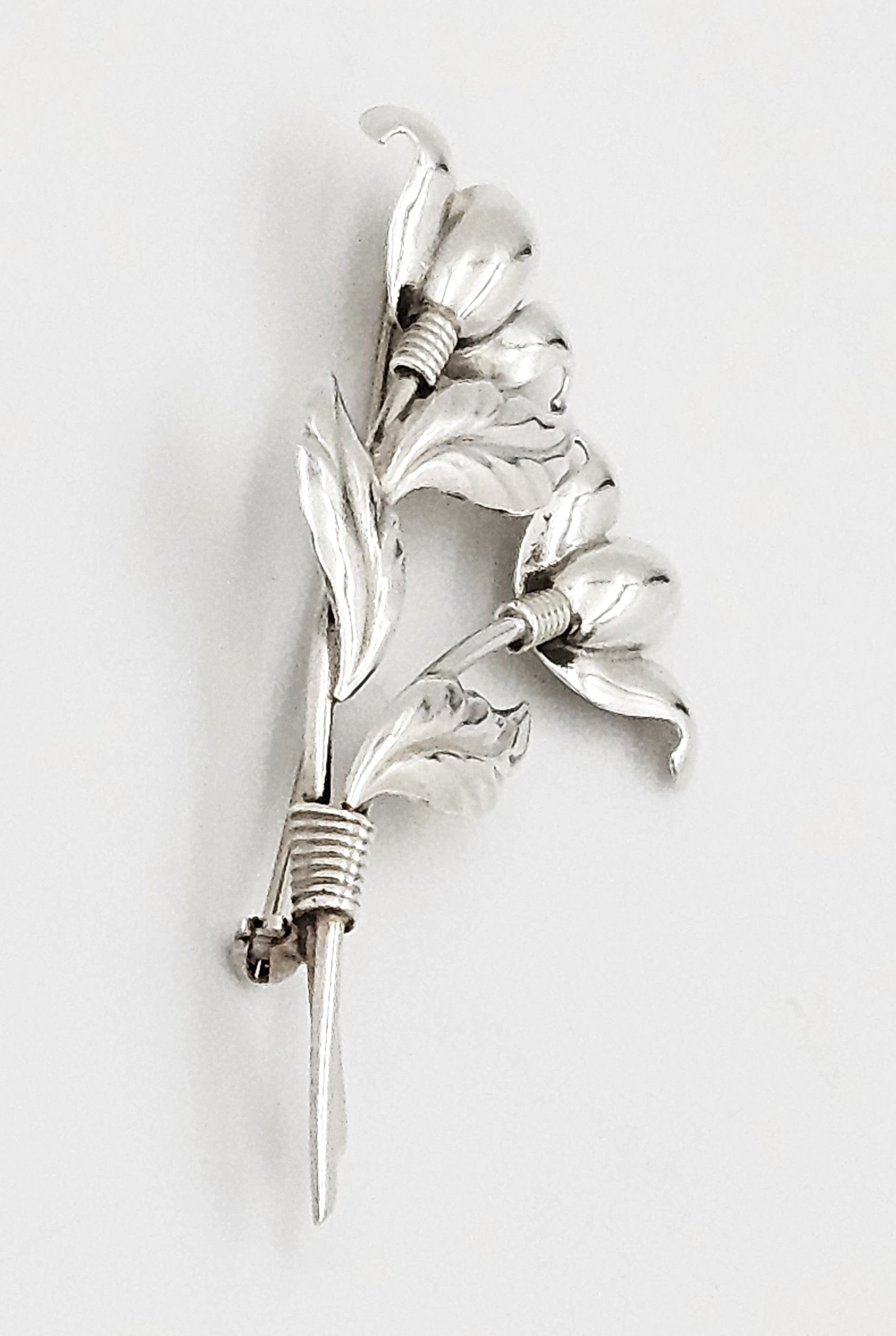 Hermann Siersbol Jewelry Hermann Siersbol Denmark Sterling Large Art Deco Flower Brooch 1950s