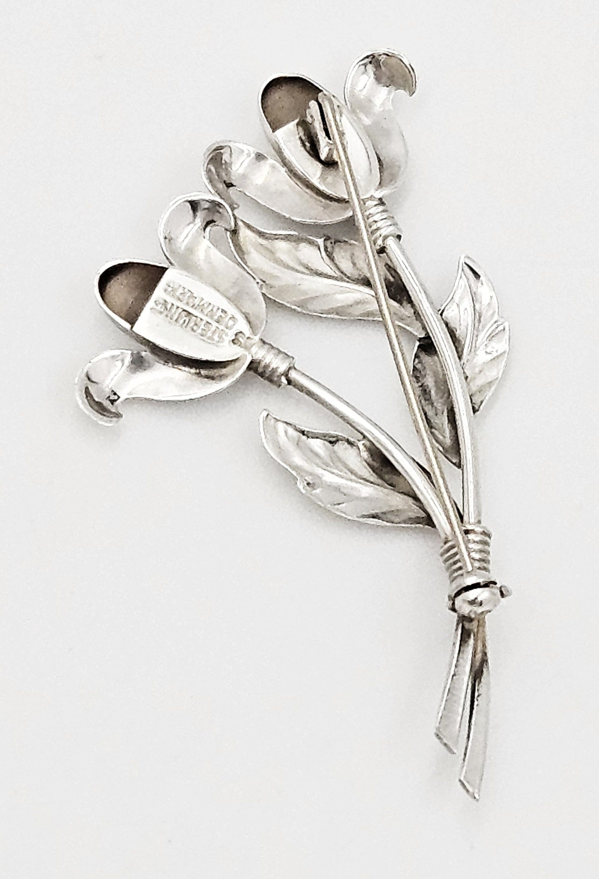 Hermann Siersbol Jewelry Hermann Siersbol Denmark Sterling Large Art Deco Flower Brooch 1950s