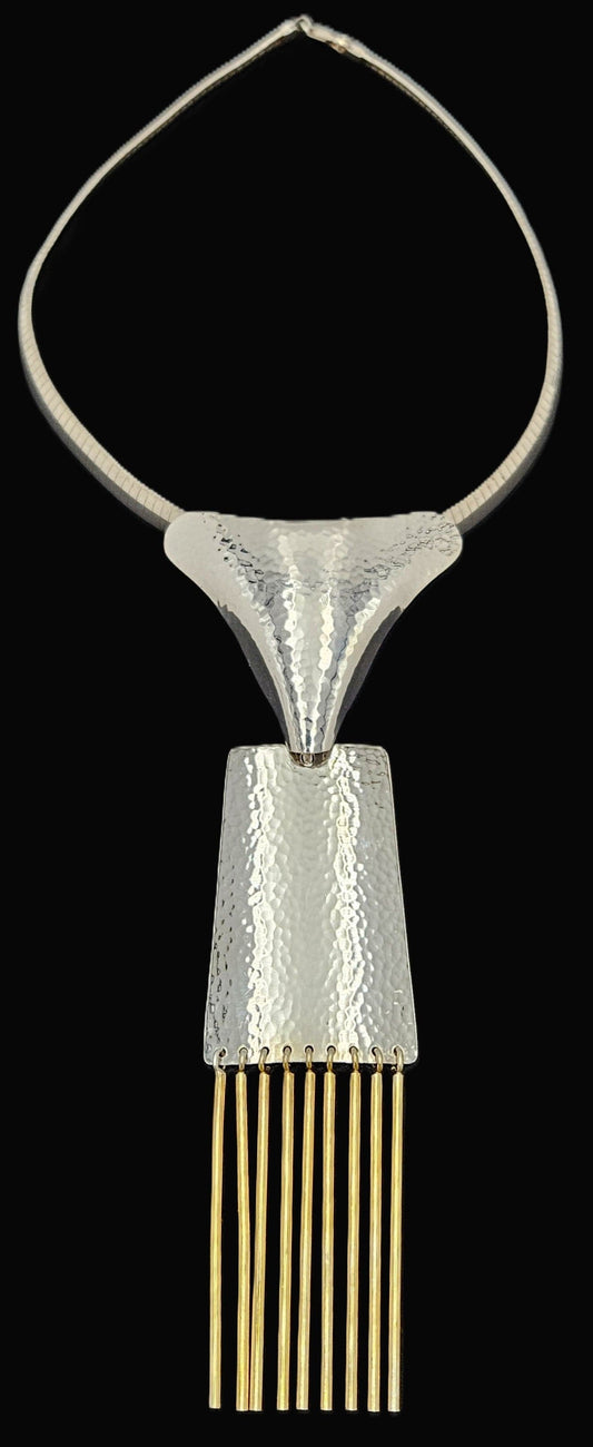 Hermann Siersbol Jewelry Superb RARE Hermann Siersbol Denmark Modernist Drop Dangle Pendant Necklace