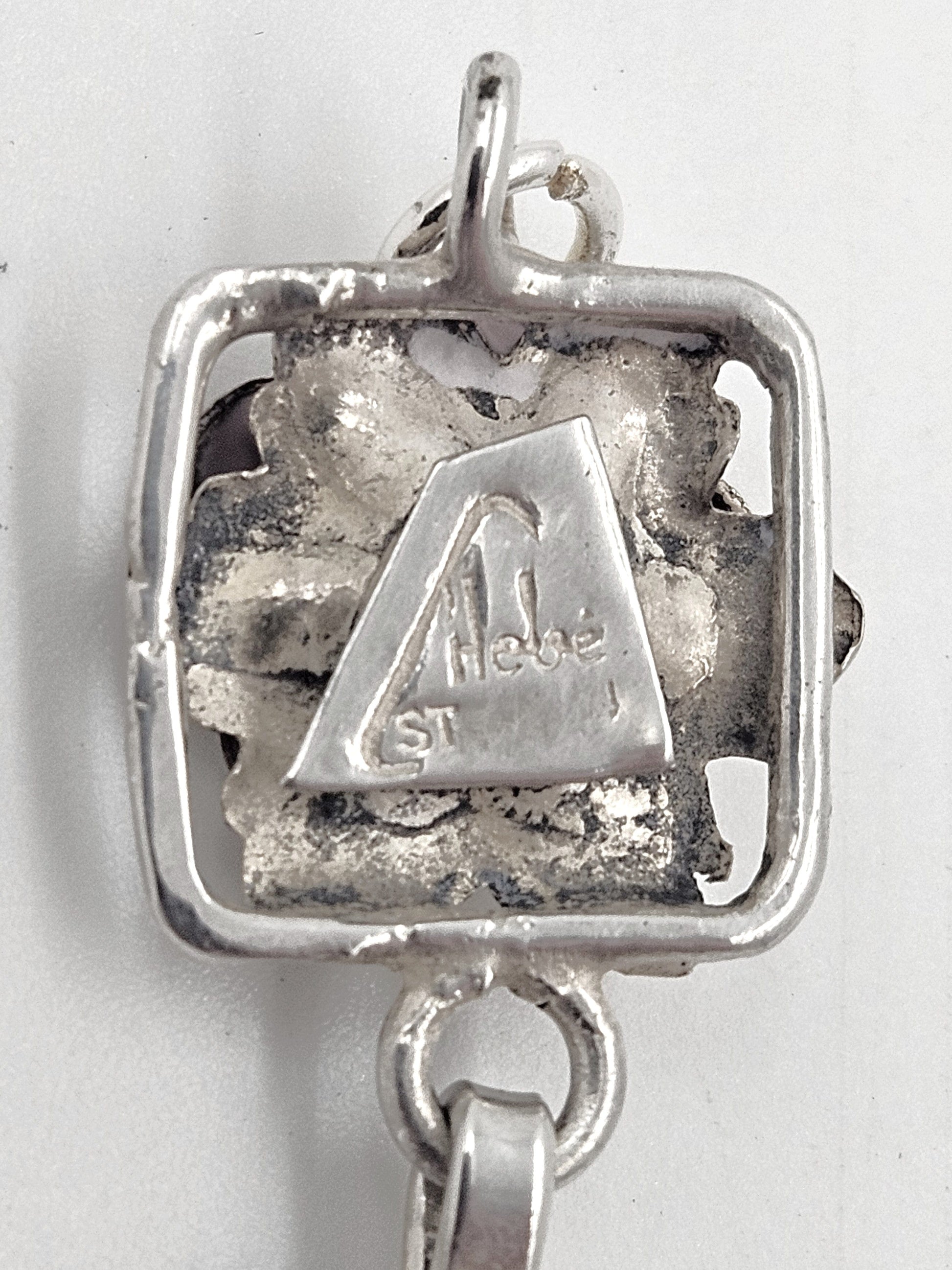 Hobé Sterling Jewelry Hobé et Cié Paris New York Sterling Silver Floral Panel Link Bracelet C. 1940's