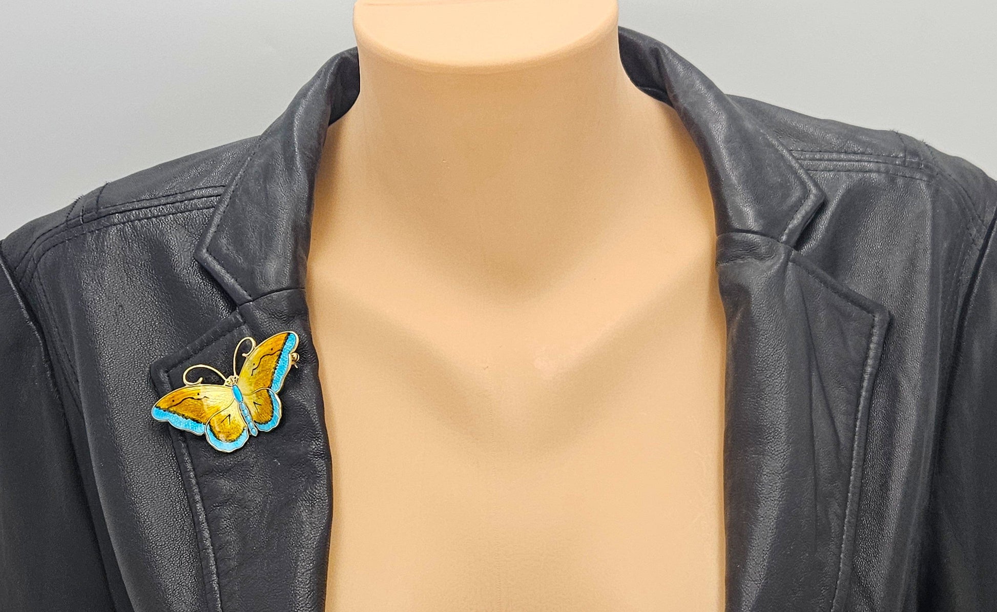 Hroar Prydz Jewelry Rare Jens E Jensen Hroar Prydz Norway Sterling Enamel Butterfly Brooch 20/30s